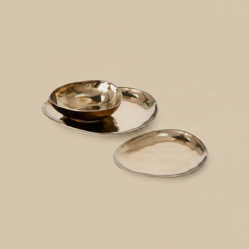 סט צלחות 18 חלקים Gold Rose