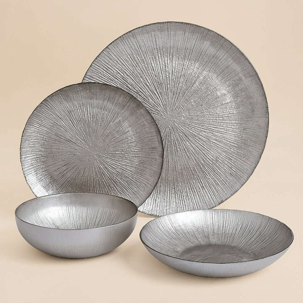 מערכת אוכל 24 צלחות MARTINEZ SILVER