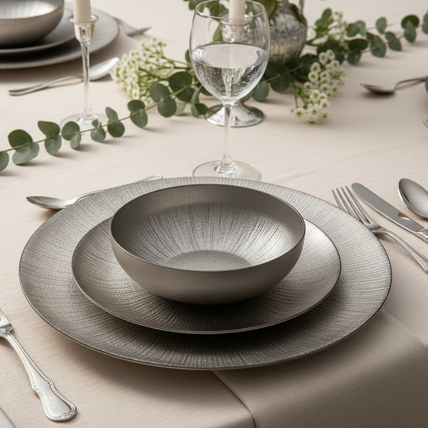מערכת אוכל 24 צלחות MARTINEZ SILVER