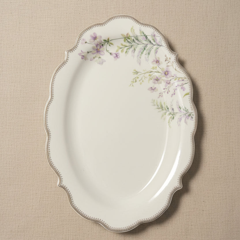 סט 2 מגשים אובליים אורכים 35/30 ס"מ Lily לילך New Bone China