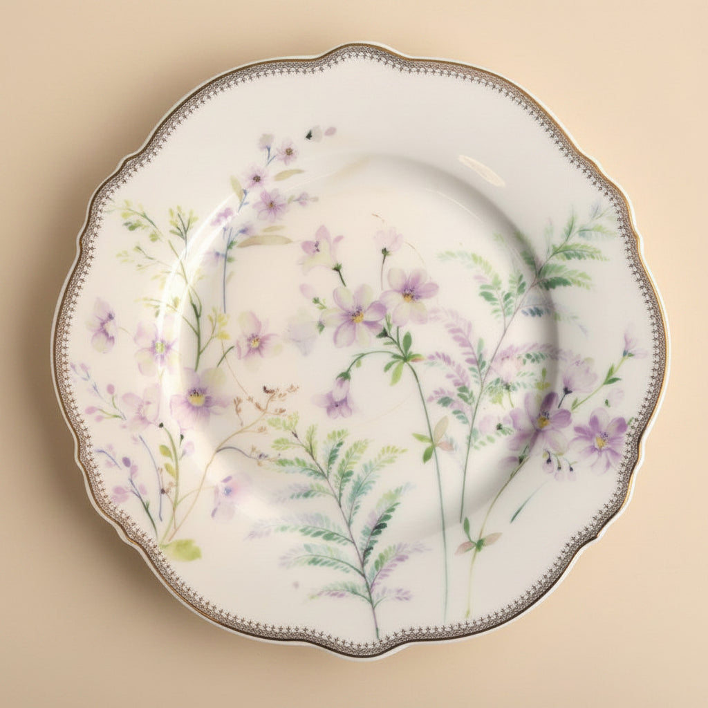 -New Bone China-  Lily  צלחת עוגה לילך