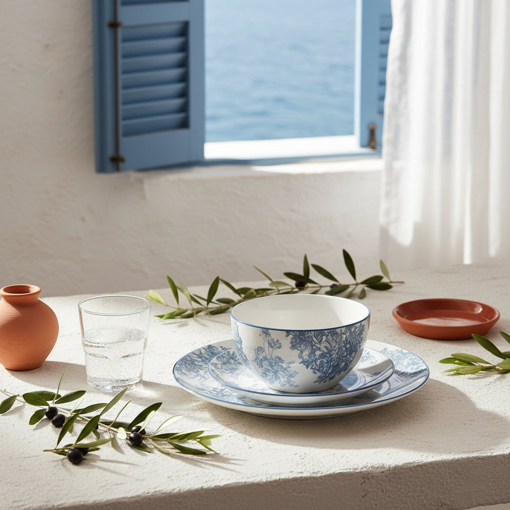 colette blue מערכת אוכל 18 חלקים